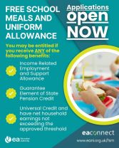 Applications for Free School Meals and Uniform Allowance for the upcoming academic year are now open!